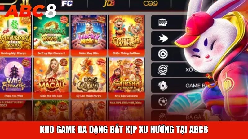 Kho game đa dạng bắt kịp xu hướng tại ABC8
